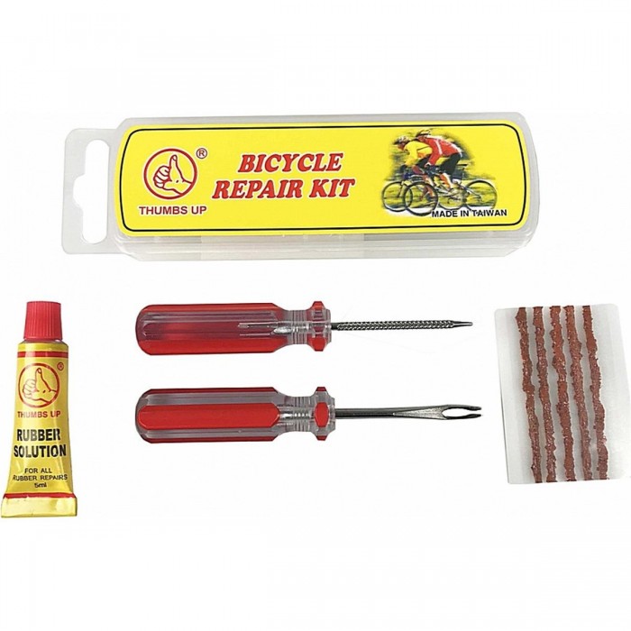 Kit Riparazione Tubeless per Bici con Mastice, Strisce e Attrezzi - 1 - Riparazione e rappezzi - 8055320659782