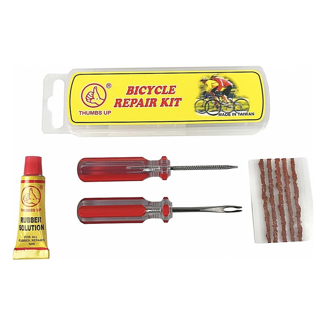 Kit de Reparación Tubeless para Bicicleta con Masilla, Tiras y Herramientas - 1