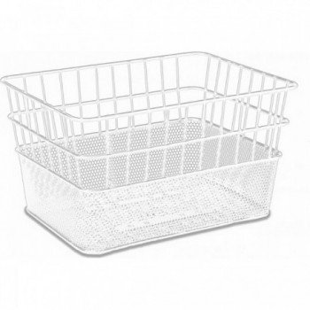 Cesta Delantera de Hierro Blanco 39x29x22 cm para Bicicleta - Modelo CORSO PADOVA - 1