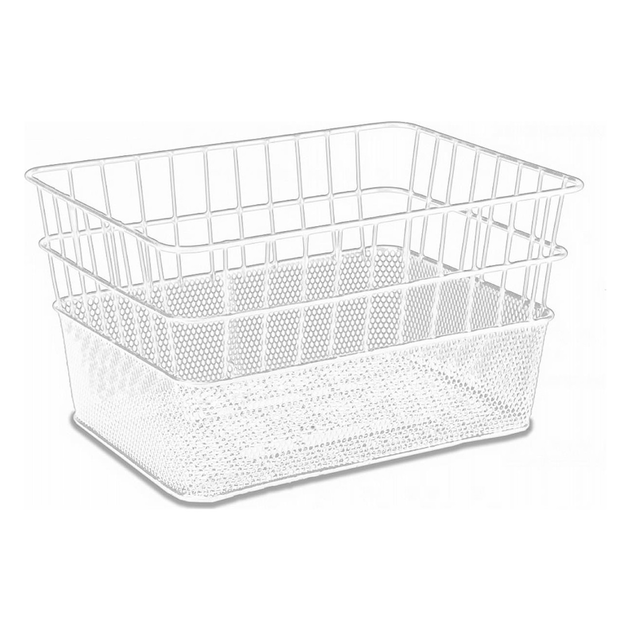 Cesta Delantera de Hierro Blanco 39x29x22 cm para Bicicleta - Modelo CORSO PADOVA - 1