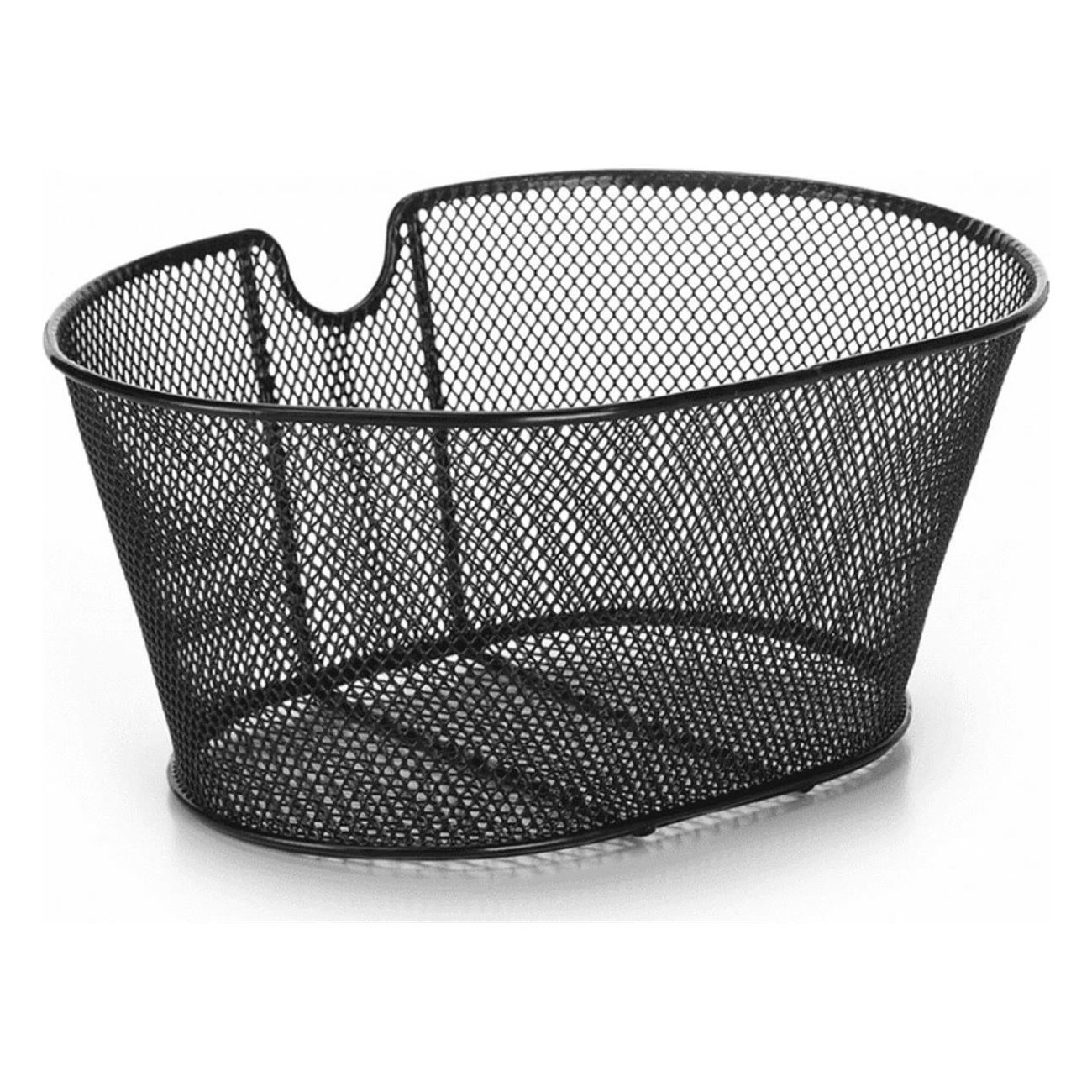 Black Wire Front Basket in Coated Iron 30x38x18 cm for Bicycle - 1