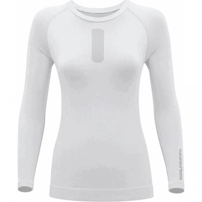 Women's White Seamless Technical Long Sleeve Top - Size M-L, Comfort & Performance - 1