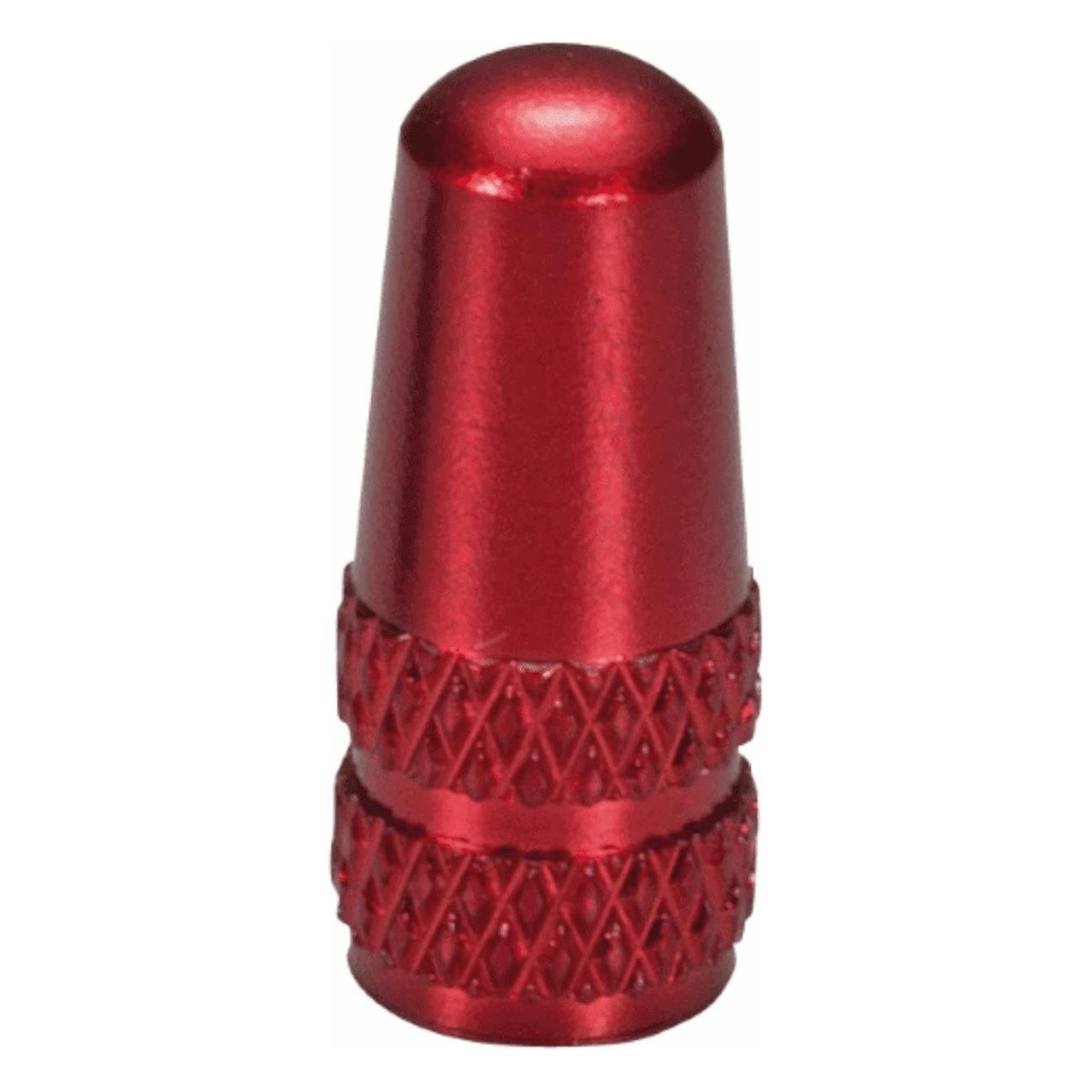 Pair of 15mm Red Anodized Aluminum Presta Valve Caps - 1