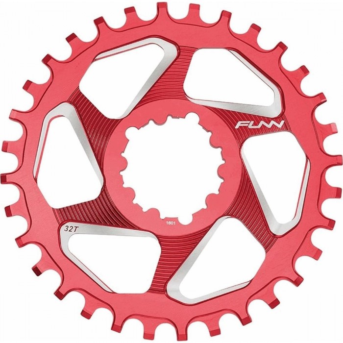 Couronne 28 Dents en Aluminium 7075 CNC Rouge, Offset 6mm, Compatible SRAM 9-12V - 1