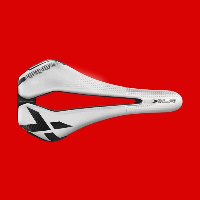 X-LR Superflow White Saddle 145x266mm with TI 316 Rail, 185g - Selle Italia - 1