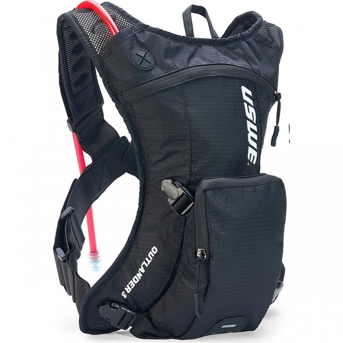 USWE Outlander 3 JR Trinkrucksack - 3 Liter, Schwarz, Unisex für MTB, Straße und Gravel - 1