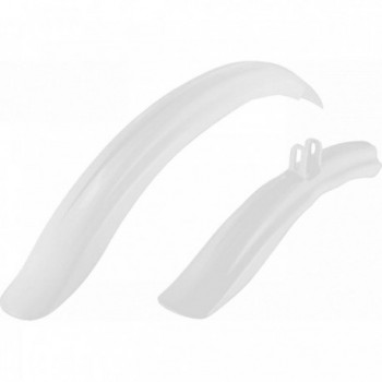 20-Inch White Plastic MTB Fenders for Kids - Front and Rear - 1