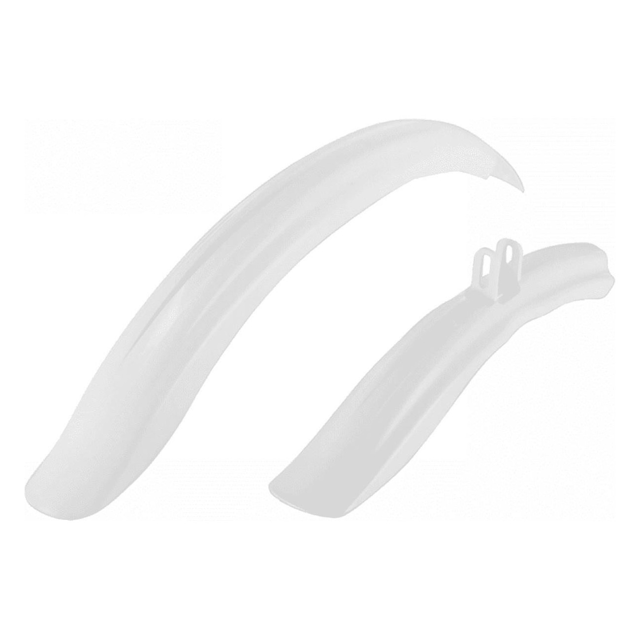 20-Inch White Plastic MTB Fenders for Kids - Front and Rear - 1