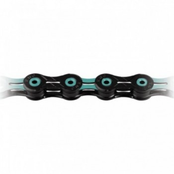 11-Speed X11SL DLC Black-Celeste Bianchi Chain, 118 Links, X-Bridge Tech - 1