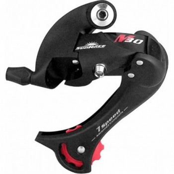 Dérailleur VTT 2/3x7V Cage Longue Acier 30 Dents Noir Compatible Shimano SUNRACE - 1