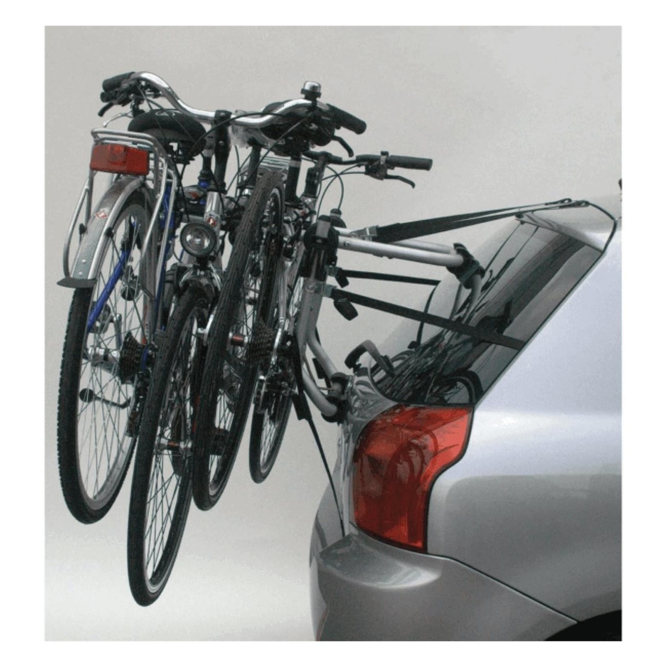 Aluminum Rear Bike Rack Verona for 3 Bicycles - 45 kg Capacity, Patented Locking System - 1