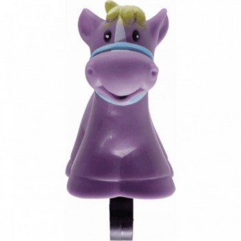 Kids Bike Bell - Purple Horse Plush Toy - 1