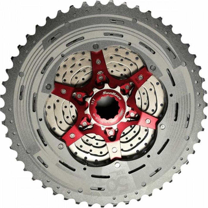 Cassette VTT 11V 11/51 Dents Aluminium Argent SUNRACE Compatible Shimano 529g - 1