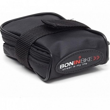 Bolsa Sillín Porta Cámara de Aire MTB Boninbike en Poliéster Negro 12x9x4 cm - 1