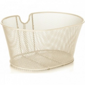 Ivory Coated Iron Front Basket 30x38x18 cm for Bicycle - 1