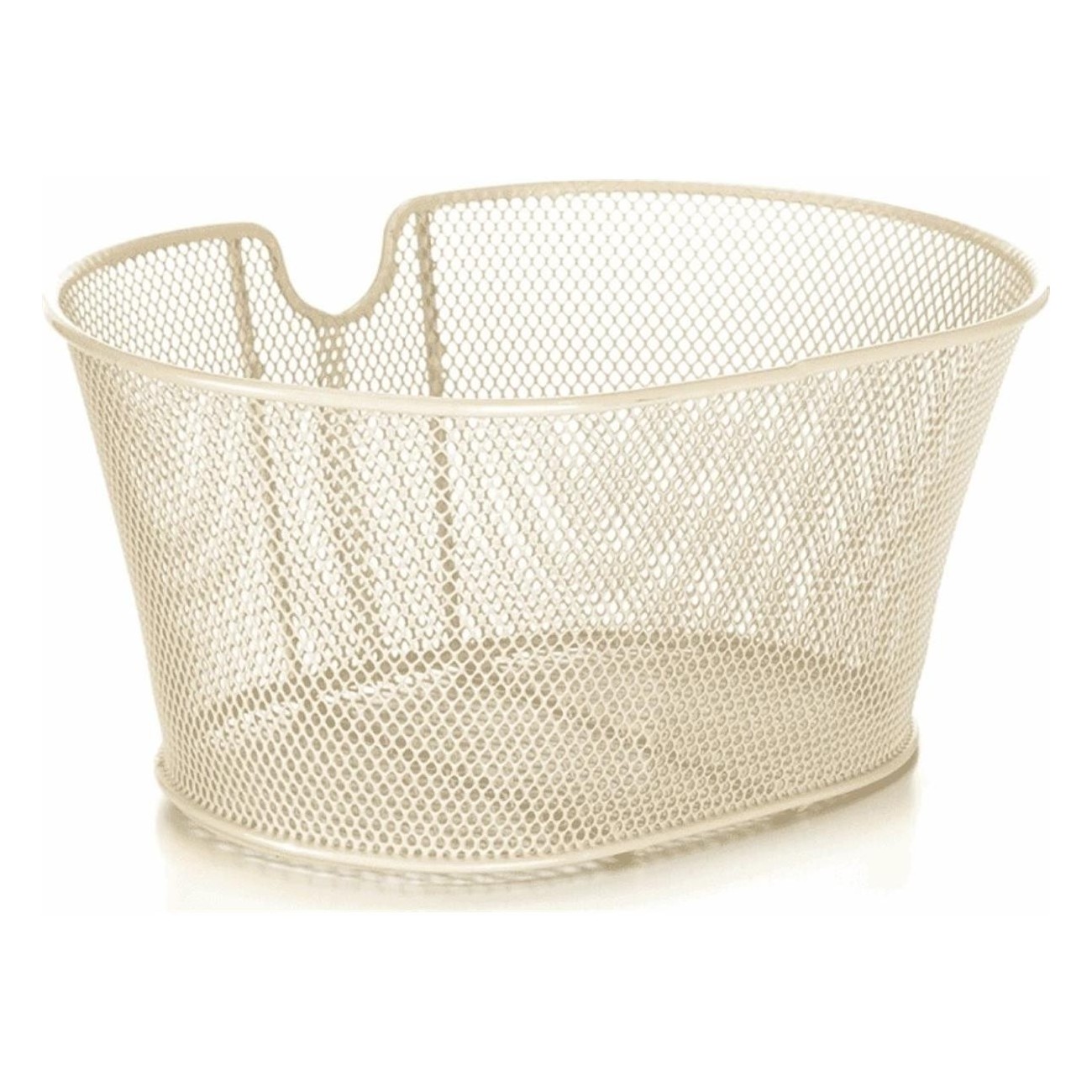 Ivory Coated Iron Front Basket 30x38x18 cm for Bicycle - 1