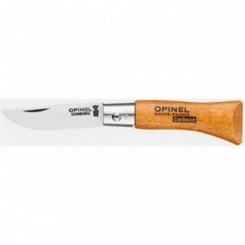 Opinel Knife No.2 Carbon Steel with Beech Handle, Compact and Versatile - 1