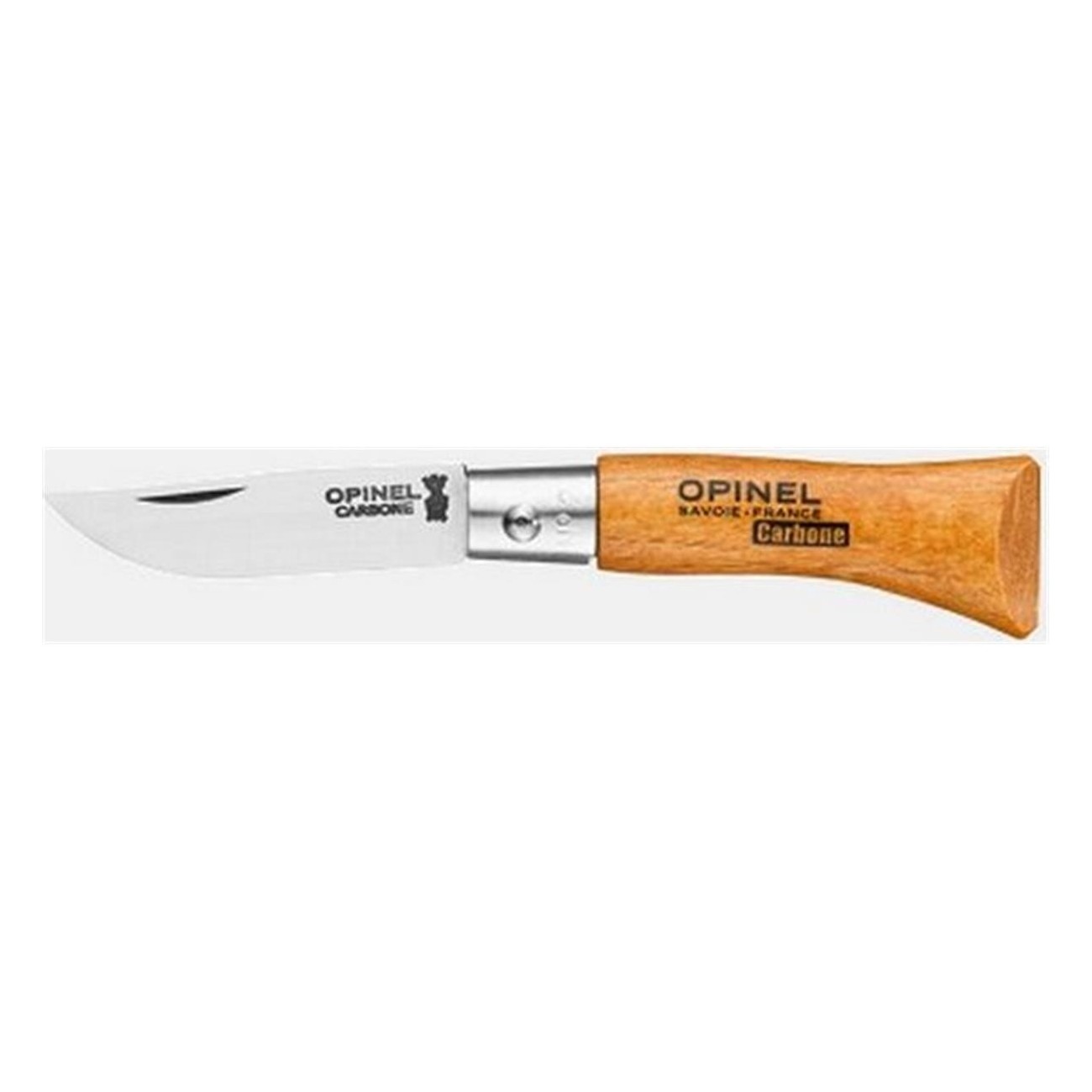 Opinel Knife No.2 Carbon Steel with Beech Handle, Compact and Versatile - 1