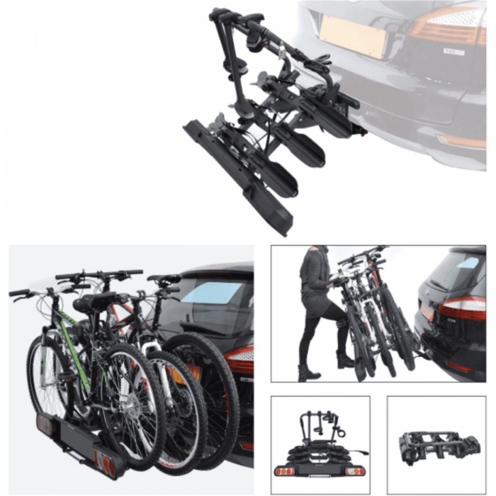 Foldable Towbar Bike Rack for 2 E-Bikes and FAT Bikes - Pure Instinct - 1