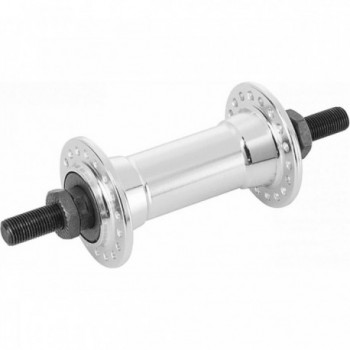 36 Hole Silver Aluminum Front Hub with Bearings and 3/8'' Axle - 1