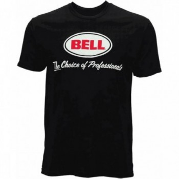 Black Cotton T-shirt BELL with Logo - Size L, Essential Clothing for All Seasons - 1