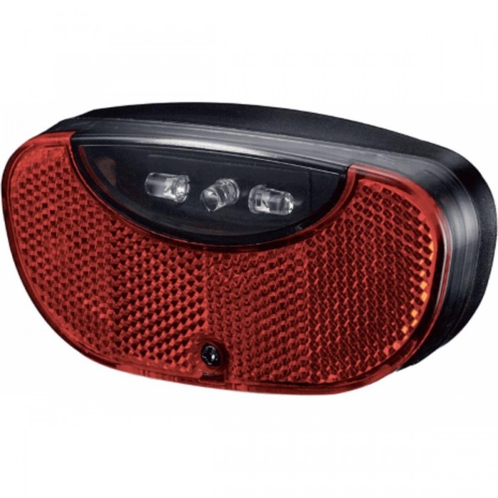 Battery-Powered Rear Light for Rack with 3 Red LEDs, Road Safety Approved - 1