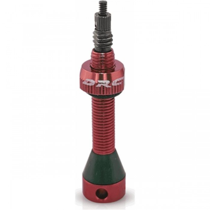 Valve Tubeless 40mm en Aluminium Rouge avec Double Joint en Ergal - 1