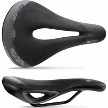 ST7 Gel Superflow Saddle 165x250mm Black with LED for Comfort & Safety - 1