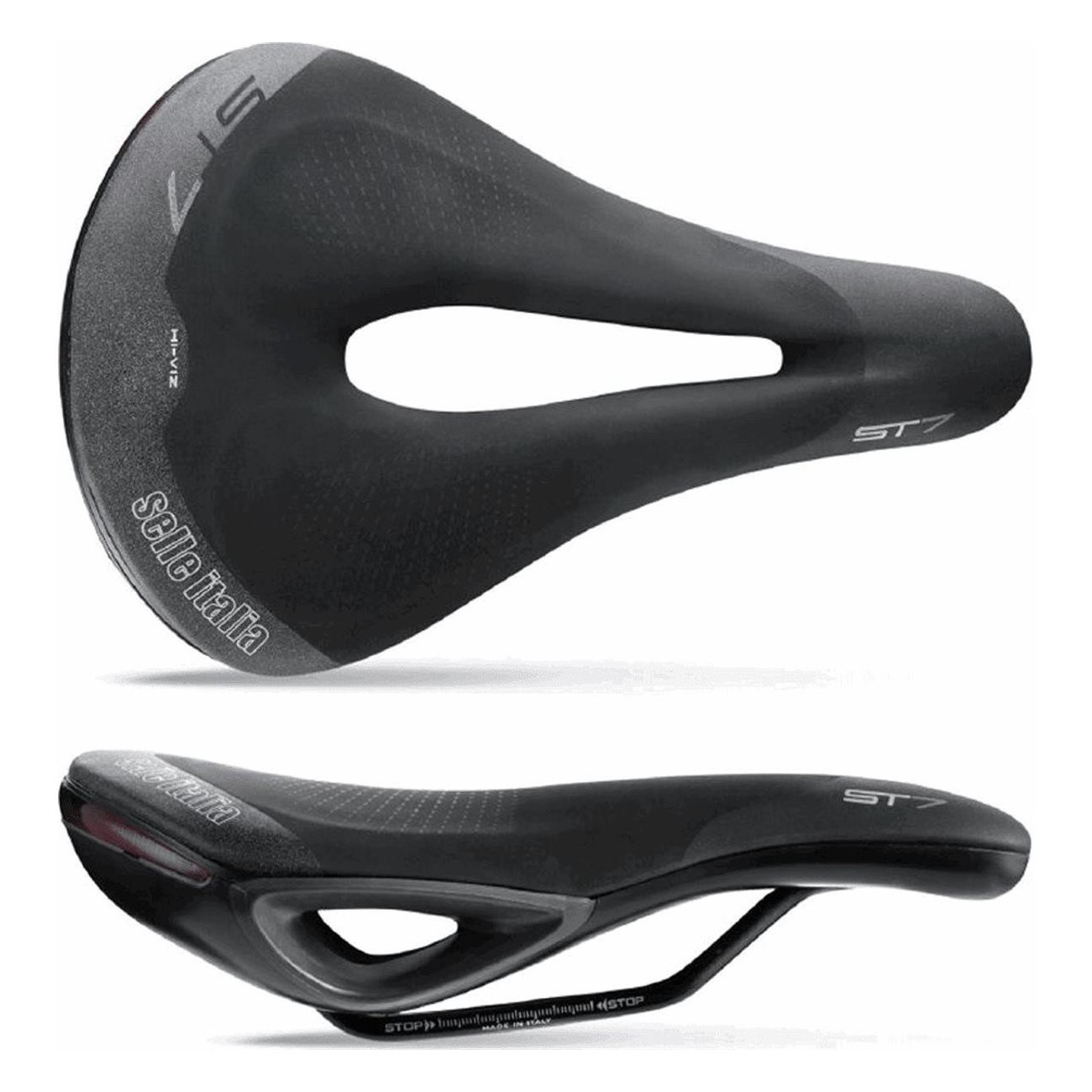 Selle ST7 Gel Superflow 165x250mm Noir avec LED pour Confort et Sécurité - 1