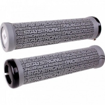 Stay Strong V2.1 Gray Grips with Black Clamps 135 mm for BMX and MTB - 1