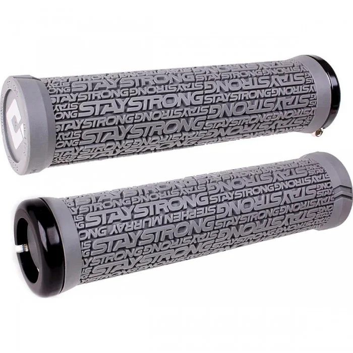 Manopole Stay Strong V2.1 Grigie con Morsetti Neri 135 mm per BMX e MTB - Comfort e Durata - 1 - Manopole - 5056410503643