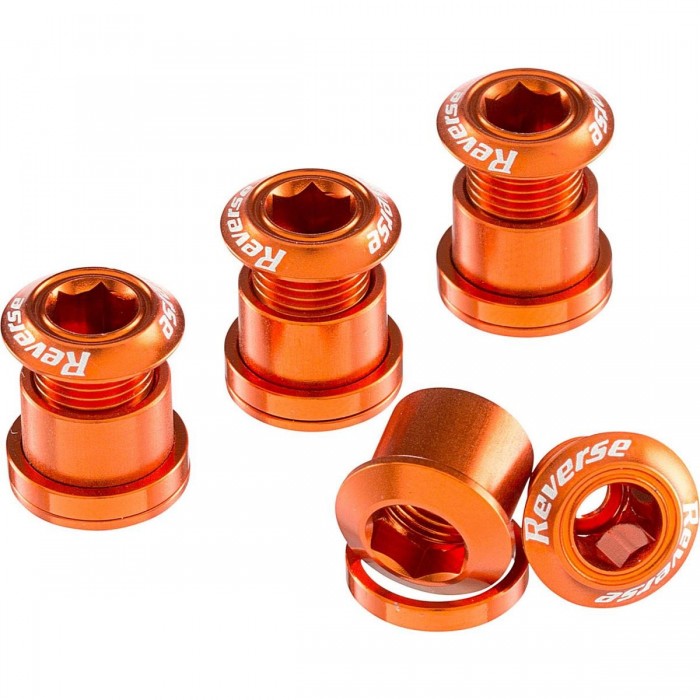 Set de boulons de couronne inversée 4 pièces en aluminium 7075 - Orange - 1