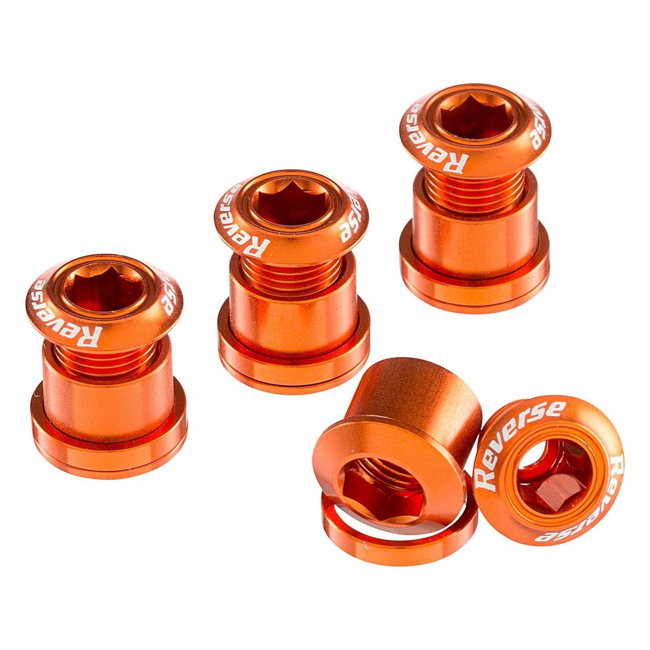 Set of 4 Reverse Crown Bolts in 7075 Aluminum - Orange - 1