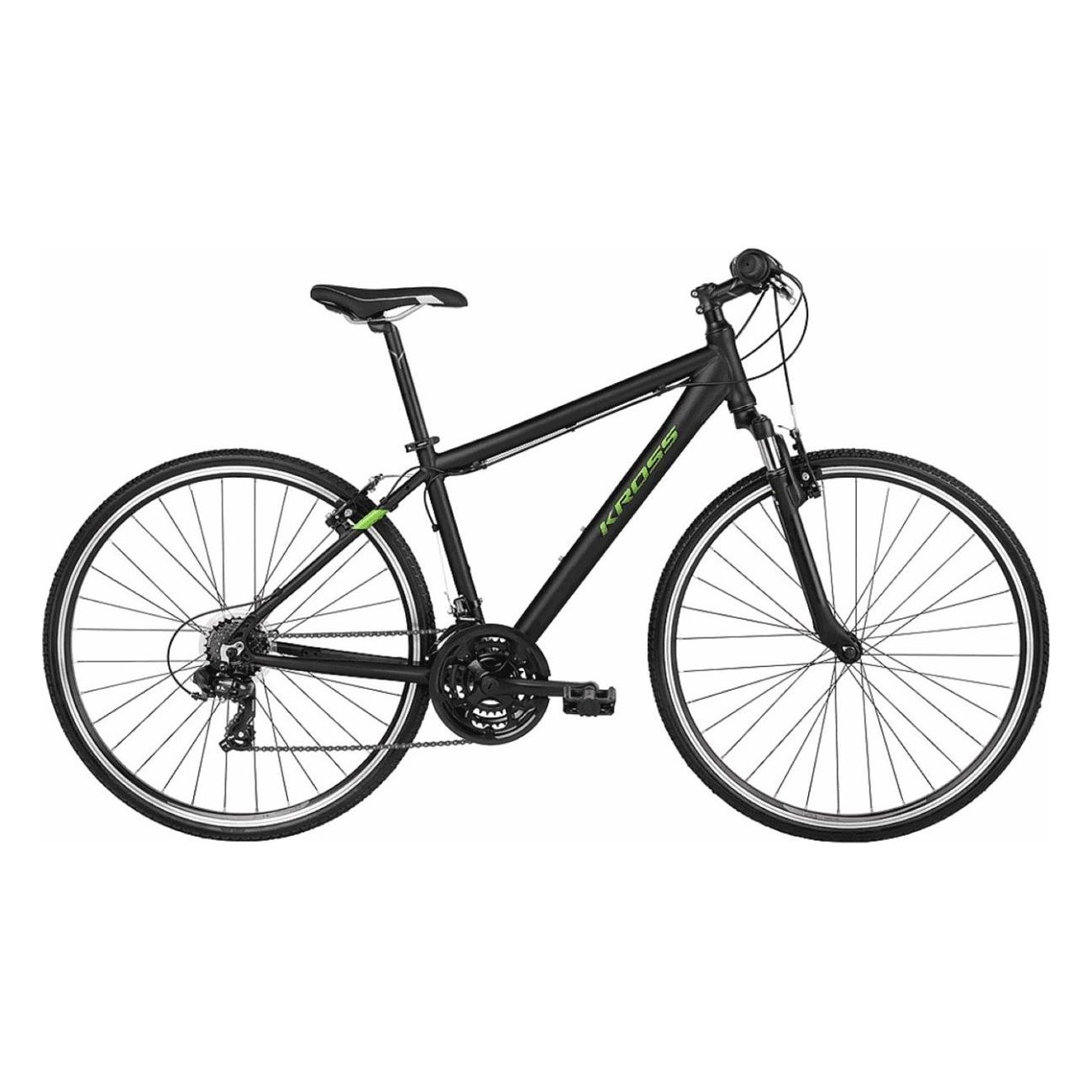 Bici Cross KROSS Evado 2.0 Uomo 28' Nero/Verde, 21 Velocità, Taglia M, Telaio in Alluminio - 1 - Mountain bike - 5902262041089