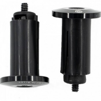 Embouts de guidon Salt Simple en aluminium noir avec caoutchouc - Compatibles 18-21 mm - 1