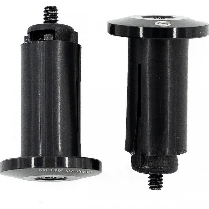 Embouts de guidon Salt Simple en aluminium noir avec caoutchouc - Compatibles 18-21 mm - 1