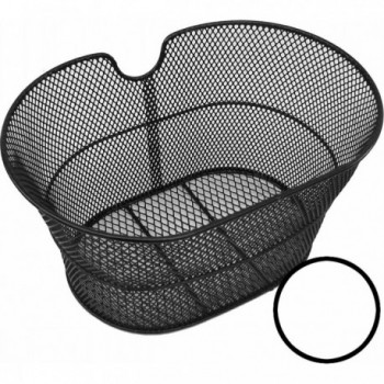 White Steel Oval Front Basket 30x18x39 cm No Hooks for Bicycle - MVTEK - 1