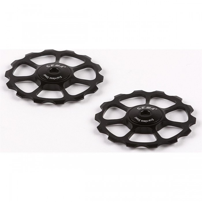 Sram XX1/XO1 Stainless Steel Pulleys - Compatible with Shimano & SRAM 10/11s, Black - 1