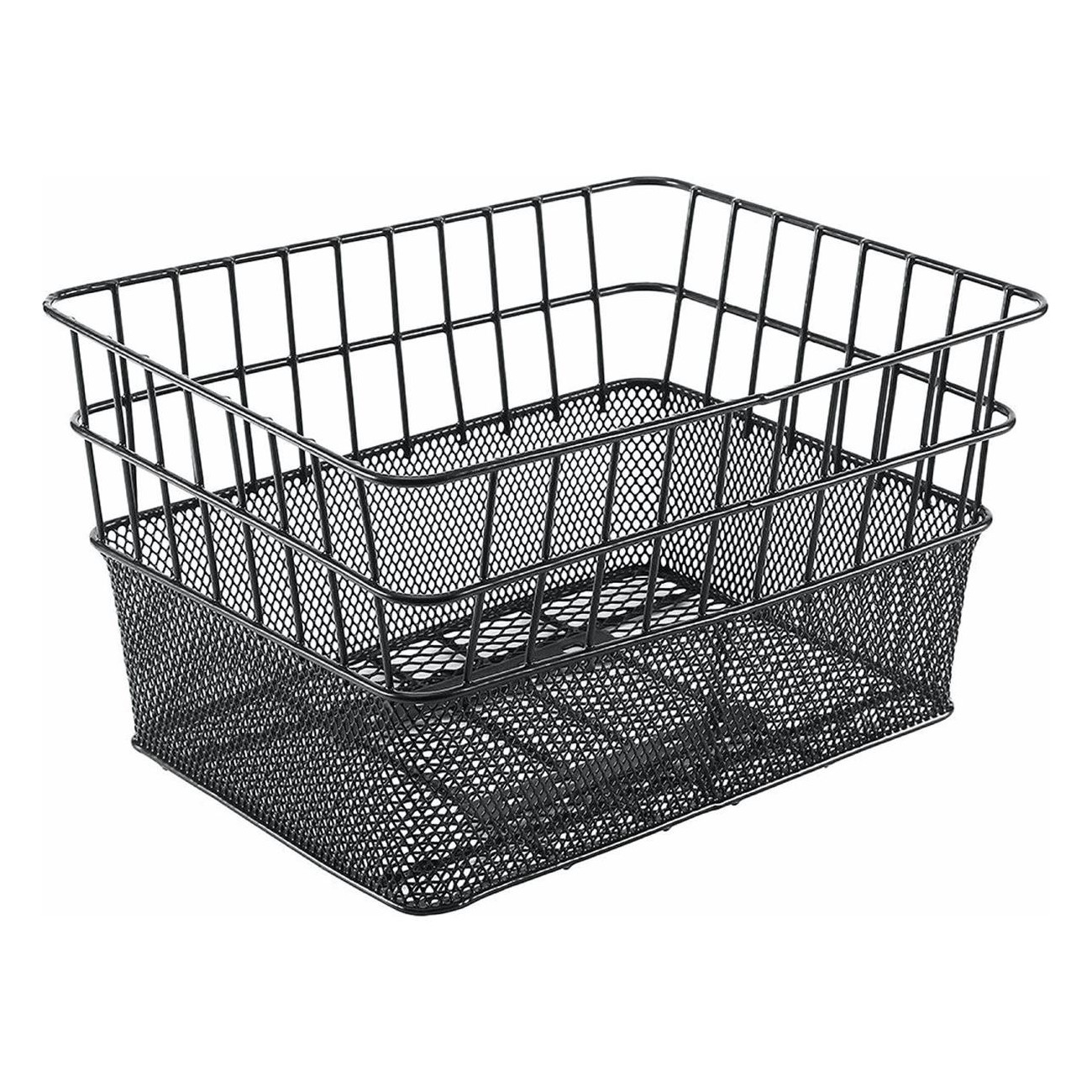 Rectangular Front Basket 40x30x22 cm in Black Steel MVTEK - 1