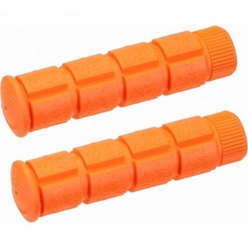 V-Grip Single Speed Orange Rubber Grips 120mm for Bicycles - 1