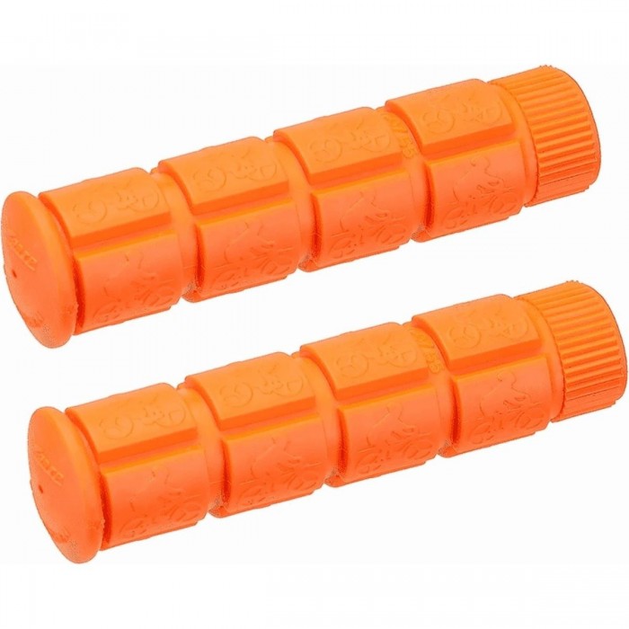 V-Grip Single Speed Orange Rubber Grips 120mm for Bicycles - 1