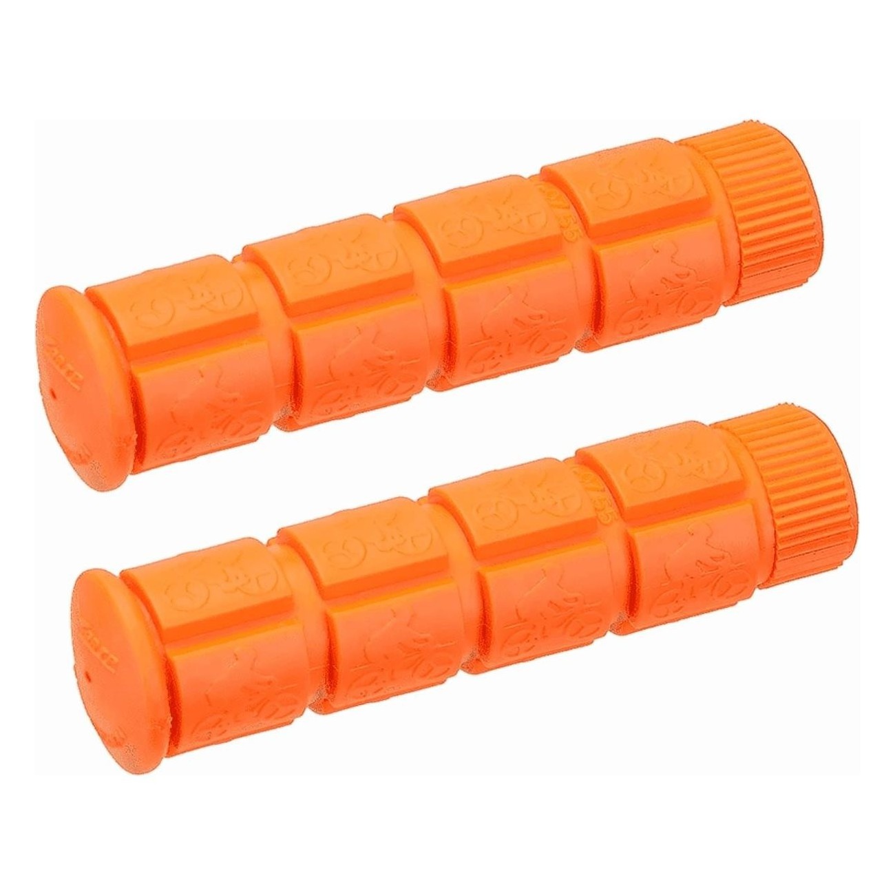 V-Grip Single Speed Orange Rubber Grips 120mm for Bicycles - 1