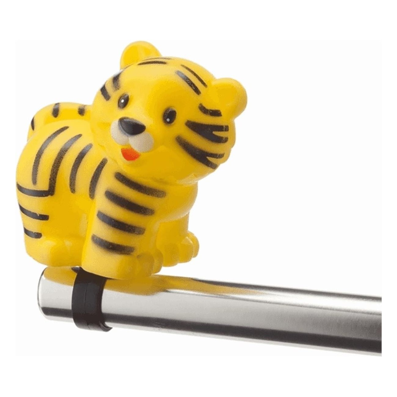 Sonnette pour Vélo Enfant en Forme de Tigre Jaune - Accessoire Amusant et Sûr - 1