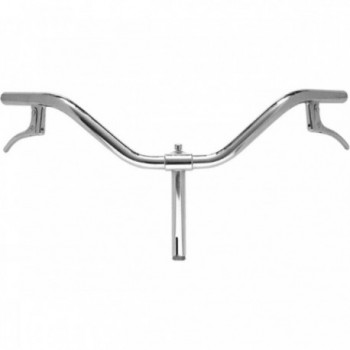 Chrome Steel Handlebar 590mm for Urban Bike, 22.2mm Clamp, Silver - 1