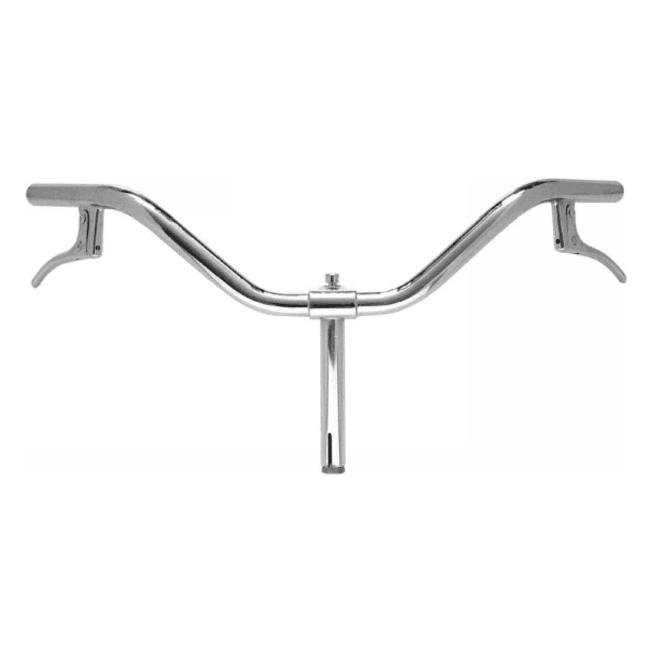 Chrome Steel Handlebar 590mm for Urban Bike, 22.2mm Clamp, Silver - 1