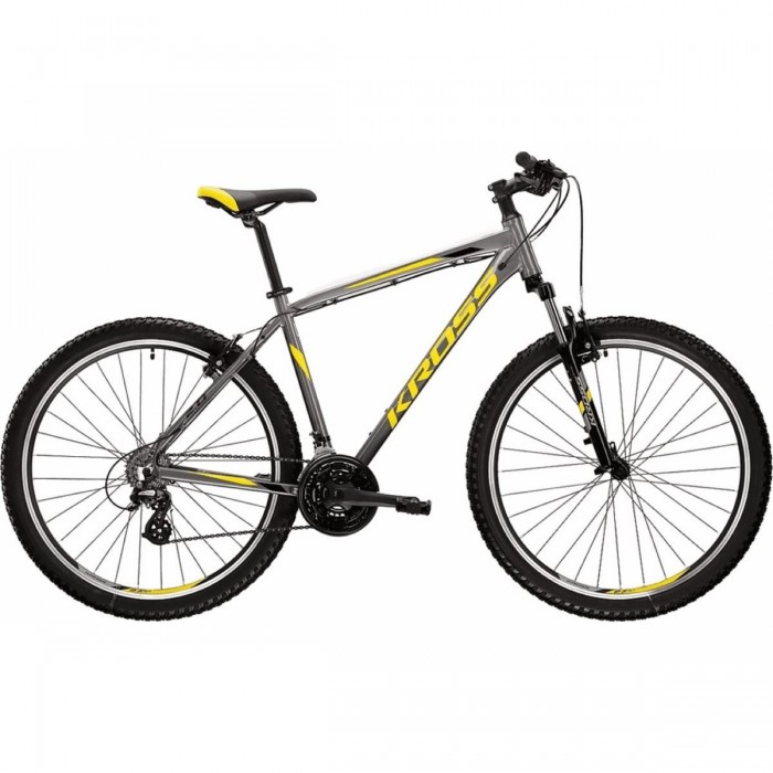 Mountain Bike KROSS Hexagon 2.0 Uomo 27,5' Nero/Giallo, Telaio in Alluminio, 21 Velocità, Freni V-Brake - 1 - Mountain bike - 59