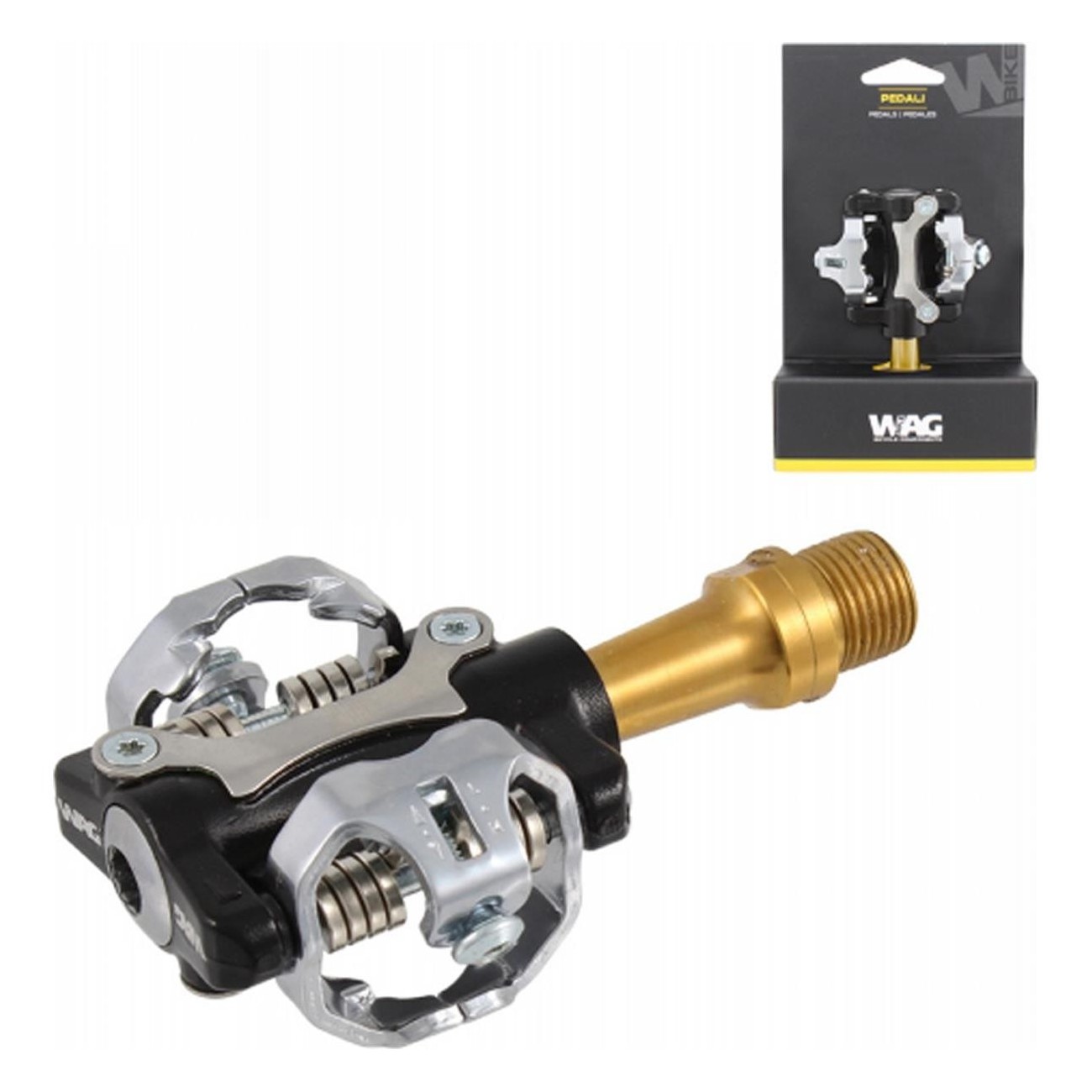 WAG Race Light MTB Pedals in Aluminum and Titanium, SPD Compatible, 230g - 1