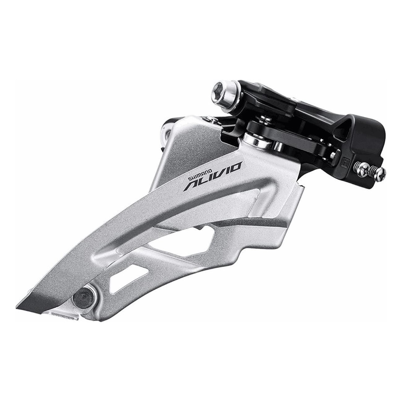 Shimano Alivio M3100 3x9V Derailleur, 34.9mm Clamp, Black/Silver, Side Pull - 1