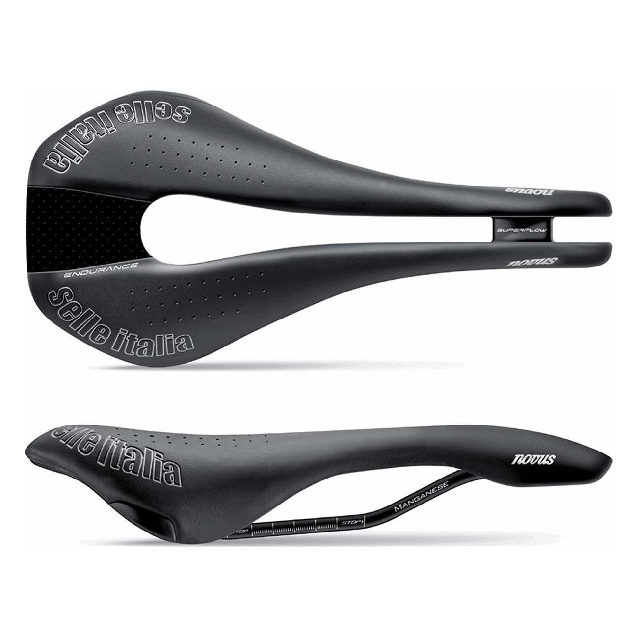 Novus Endurance TM Superflow Saddle Black 135x282mm - Comfort & Performance - 1