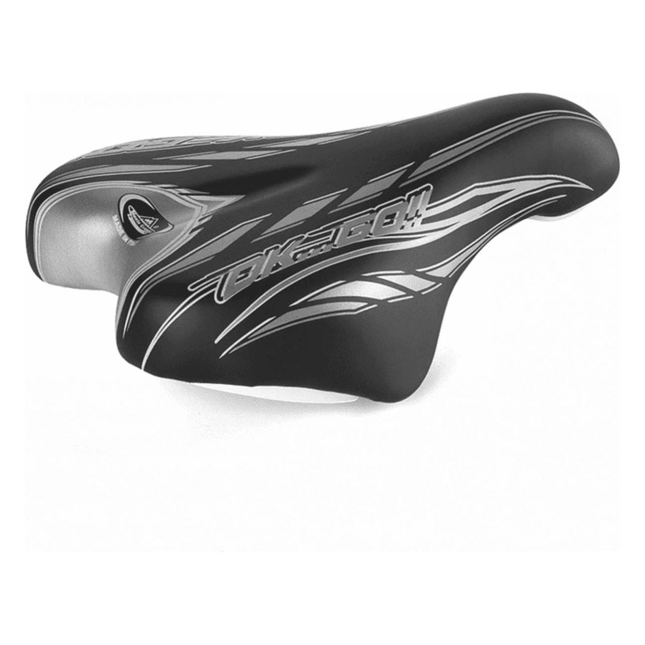 Selle de vélo enfant 14/16, Noir/Gris, 230x150 mm, Revêtement Skay - 1